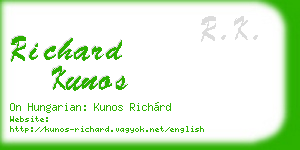 richard kunos business card