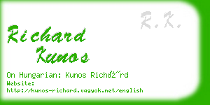richard kunos business card